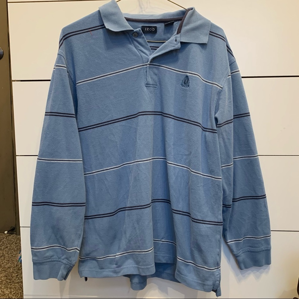 Light Blue Striped Button Up Sweater 🧚🏽‍♂️